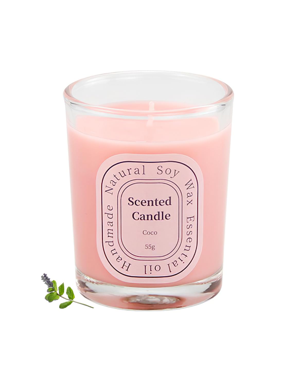 NOVO Scented Candles, Natural Soy Wax Blend Aromatherapy Candle with Pure Essential Oils 55g-Coco
