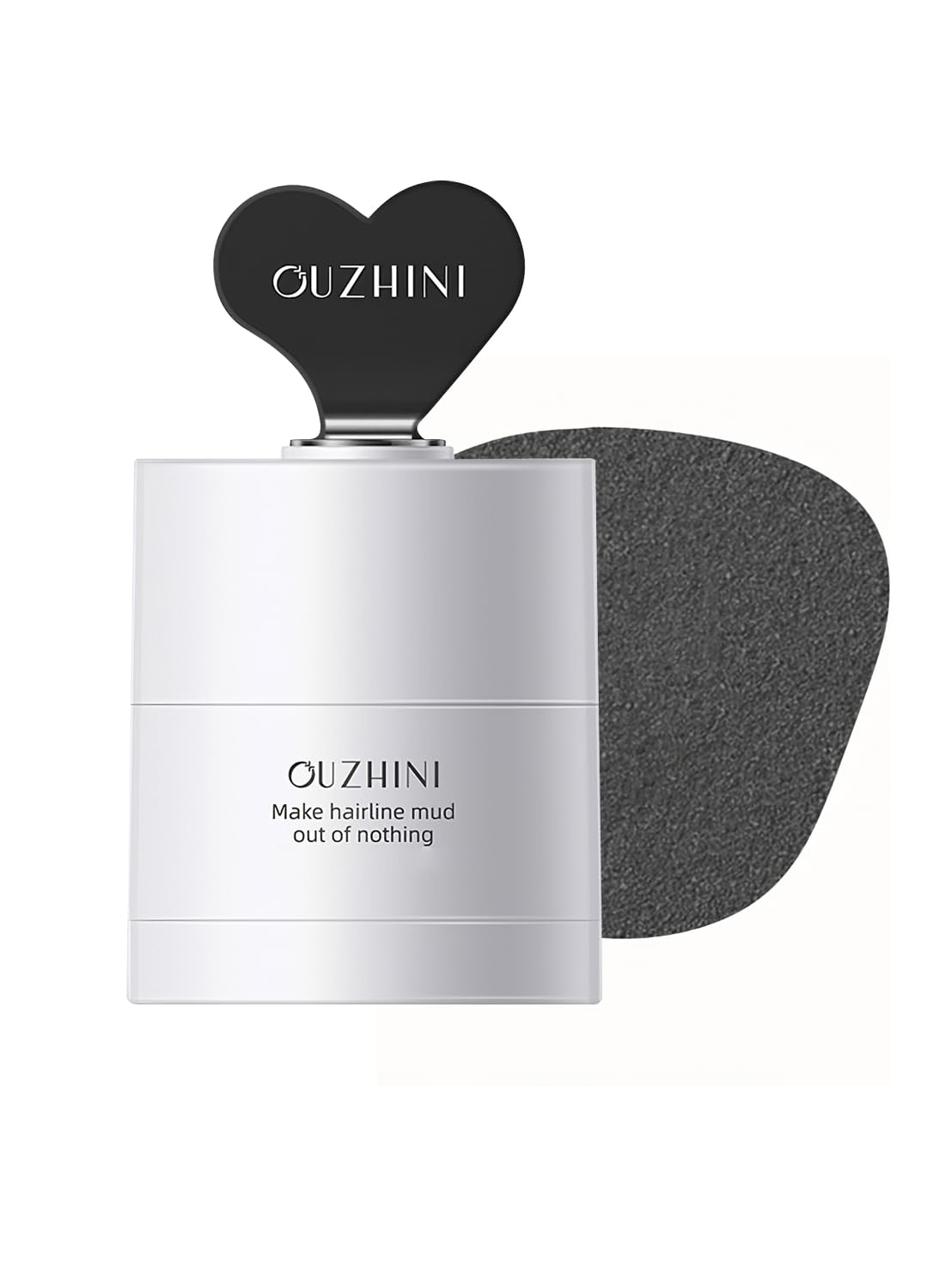 NOVO Instant Hair Shadow Stick with Puff, Root Touch-Up Powder for Thinning Grey Hairline, Hair Root Concealer for Women & Men, 4G, NO.01 Black Grey