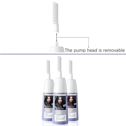 NOVO Natural Plant Bubble Hair Dye Kit with Comb, Long Lasting Pure Plant Extract for Grey Hair Color Bubble Dye, Easy to Use Hair Dye for Women Men 200ml Wine Red