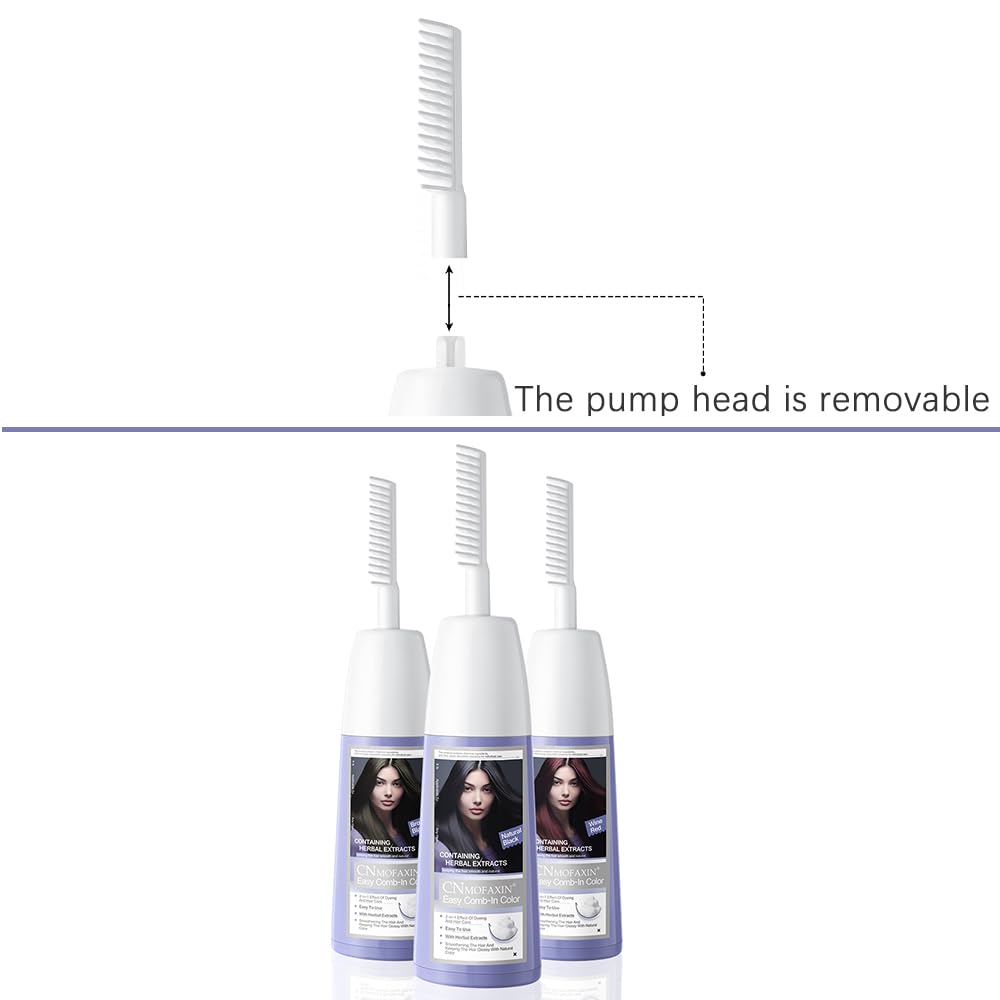 NOVO Natural Plant Bubble Hair Dye Kit with Comb, Long Lasting Pure Plant Extract for Grey Hair Color Bubble Dye, Easy to Use Hair Dye for Women Men 200ml Tea Brown/Black