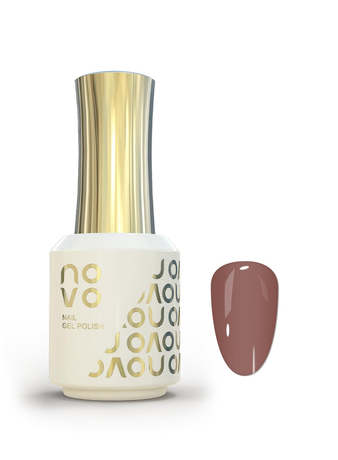 novo Rubber Base Gel, Shiny UV LED Gel Nail Polish for Women 12ml-NB58# Golden Brown