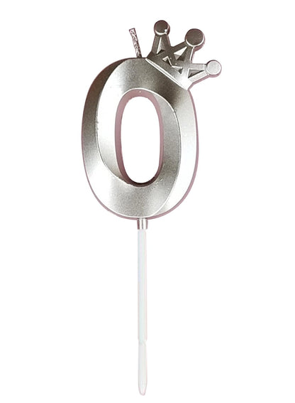Birthday Number Candles for Cake Decoration, Glittery Cake Toppers with Cute Designs, Perfect for Kids' Parties, Anniversaries, and Celebrations-ROSE GOLD(No.0)