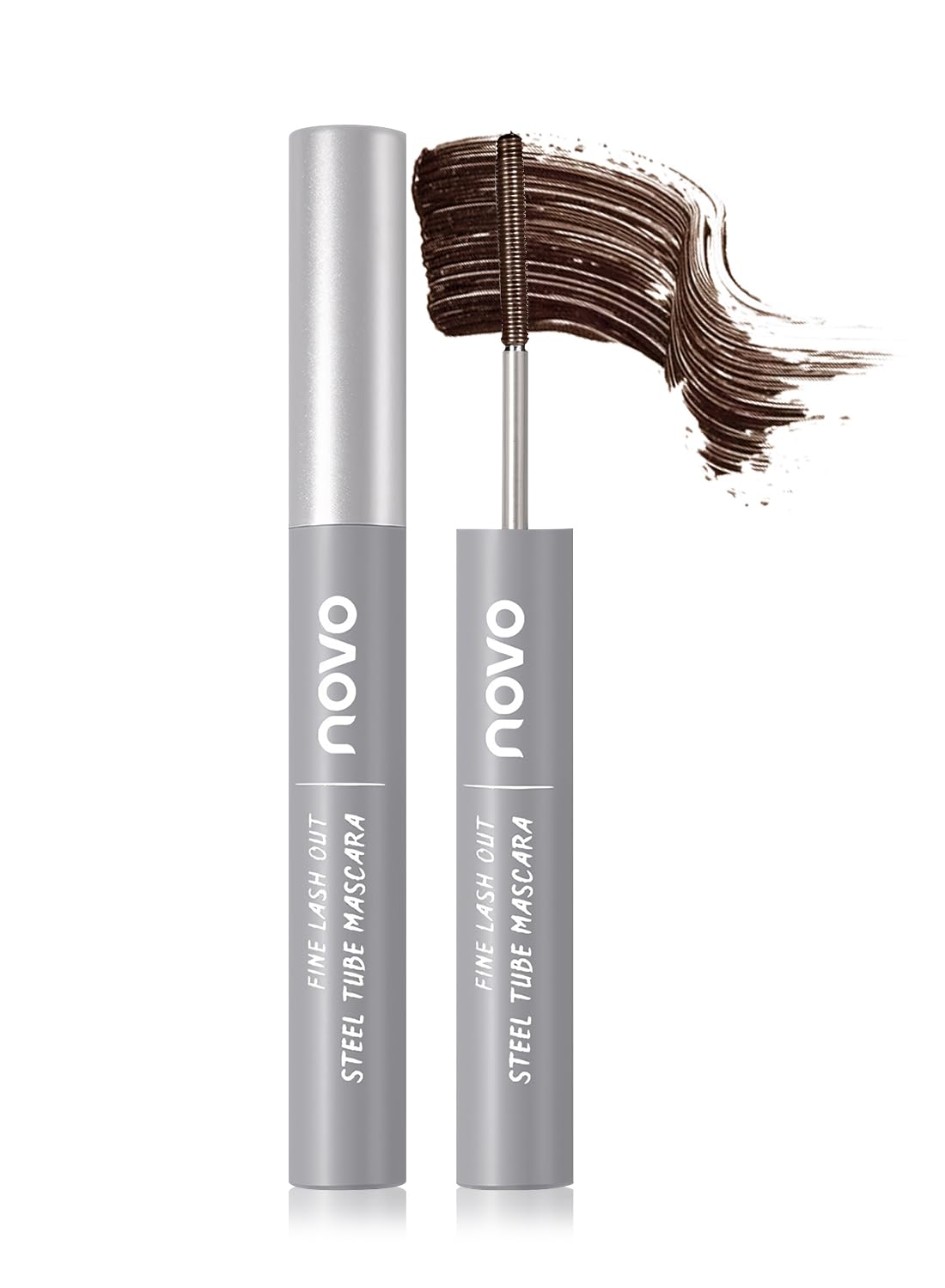 NOVO Mascara, Volumizing Lengthening Defining Lifting Curling Multiplying Eye Makeup Lash Extension, No Smudging Long Lasting Waterproof Mascara for Women Natural Black