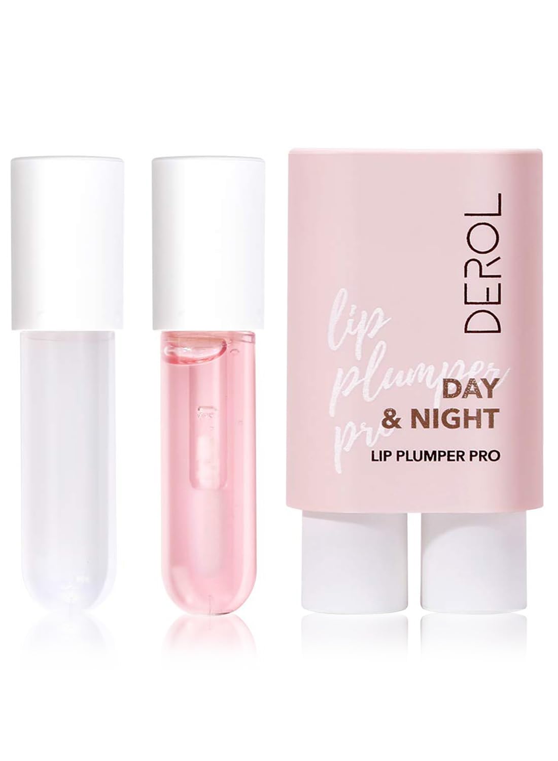 NOVO Lip Care Kit with Natural Lip Plumper and Lip Care Serum, Hydrating Moisturizing Repairing Peeling Exfoliating Lip Treatment, Lip Gloss for Fuller Lips 2Pcs