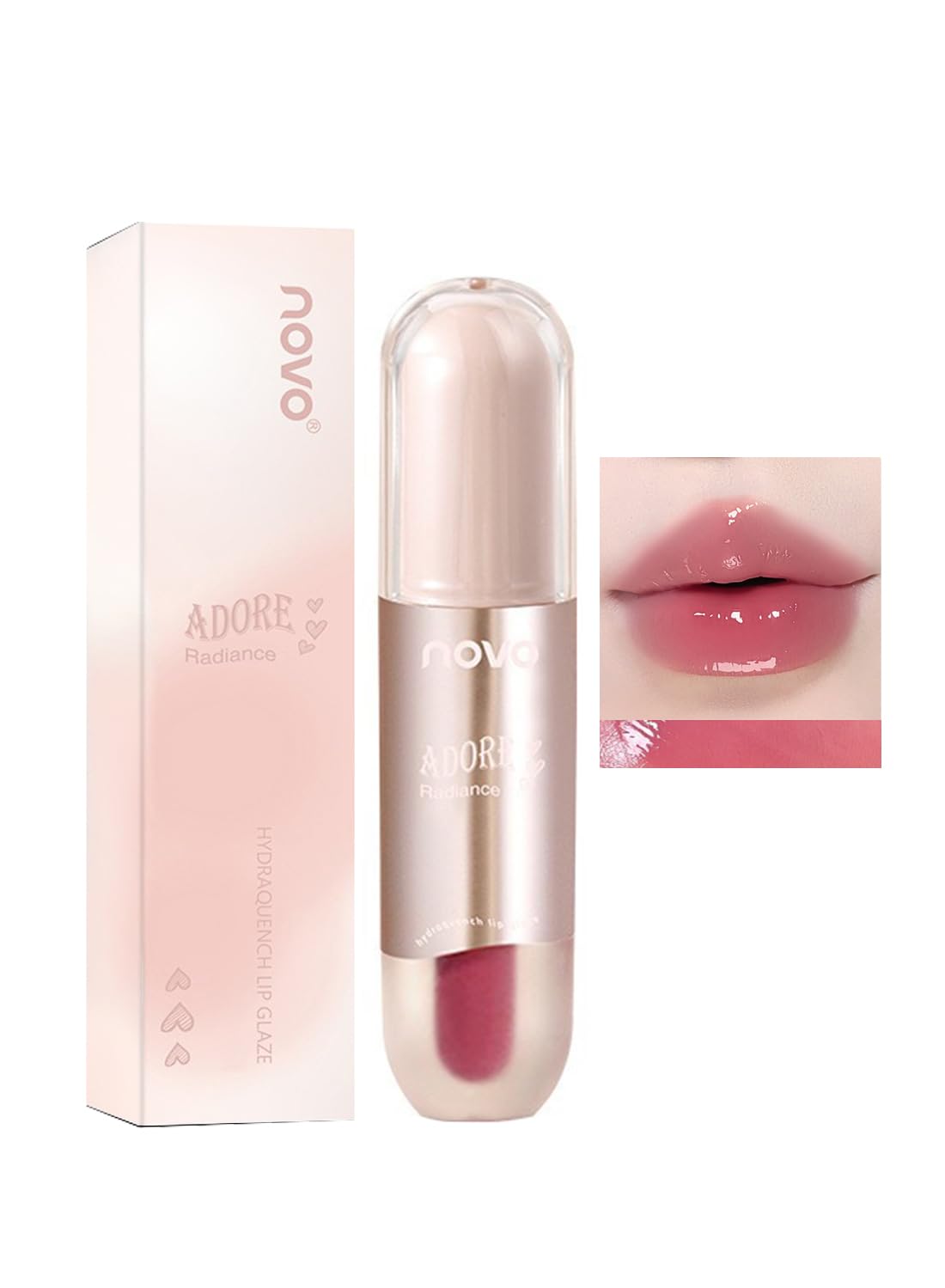 NOVO Lip Gloss, Glossy Plumping Lip Glaze, Hydrating Plumper Lipstick Liquid 740 3.5g