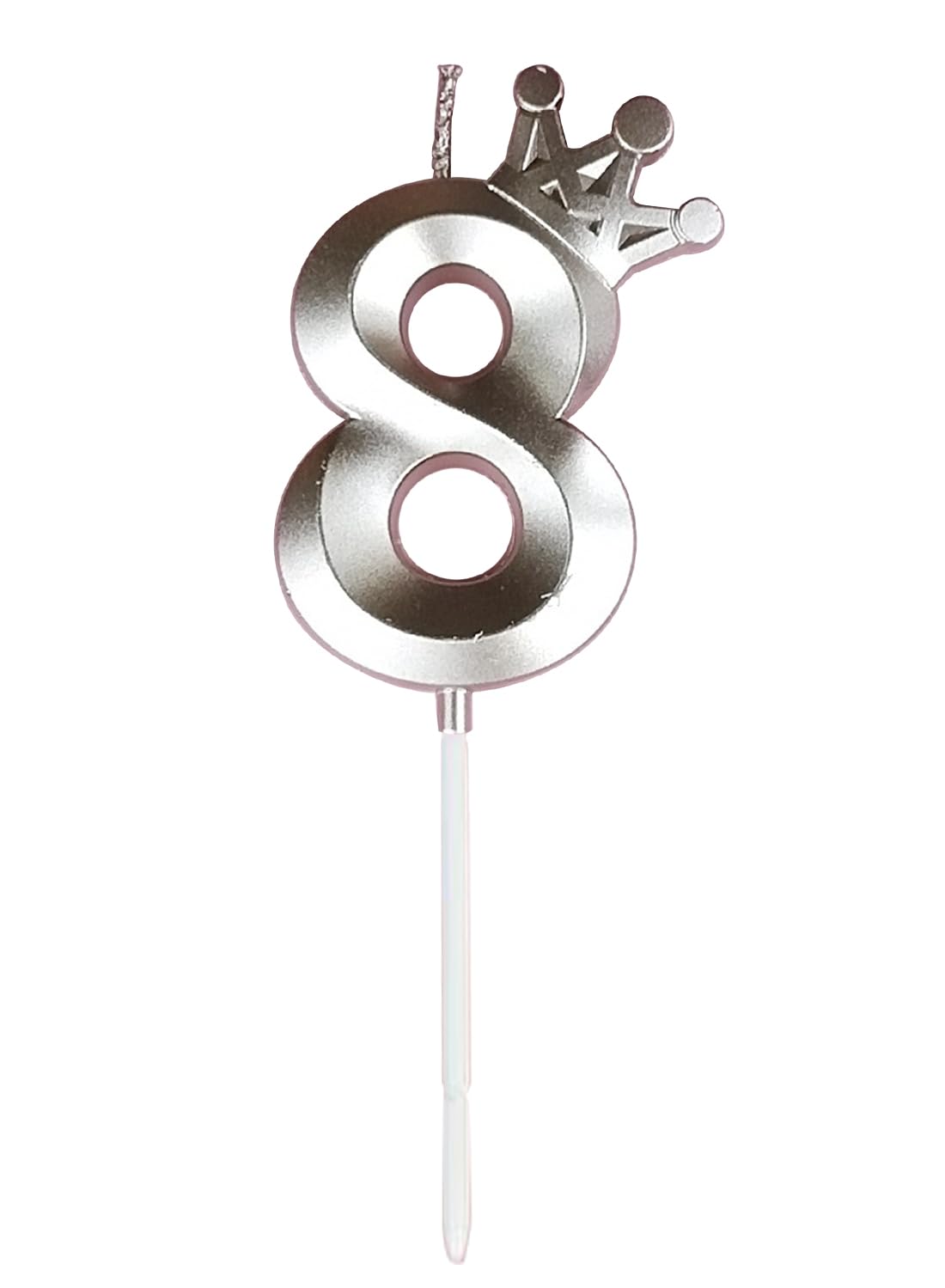 Birthday Number Candles for Cake Decoration, Glittery Cake Toppers with Cute Designs, Perfect for Kids' Parties, Anniversaries, and Celebrations-ROSE GOLD(No.8)