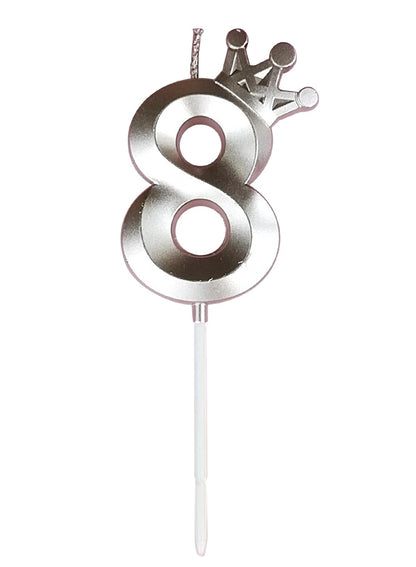 Birthday Number Candles for Cake Decoration, Glittery Cake Toppers with Cute Designs, Perfect for Kids' Parties, Anniversaries, and Celebrations-ROSE GOLD(No.8)