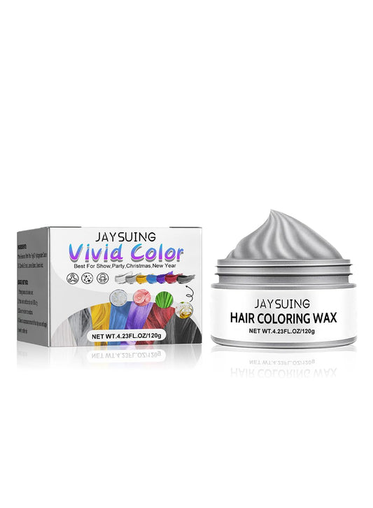 NOVO Hair Coloring Wax, Hair Color Cream, Long Lasting Easy to Apply Natural Washable Temporary Hair Dye Color Wax for Cosplay Festival School Parties and Fashion Events 120g Grey
