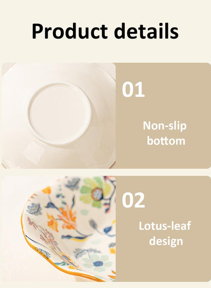 18Pcs Dinnerware Set, Gift Kit, Plates and Bowls Sets, Oven, Dishwasher and Microwave Safe, Colorful Floral