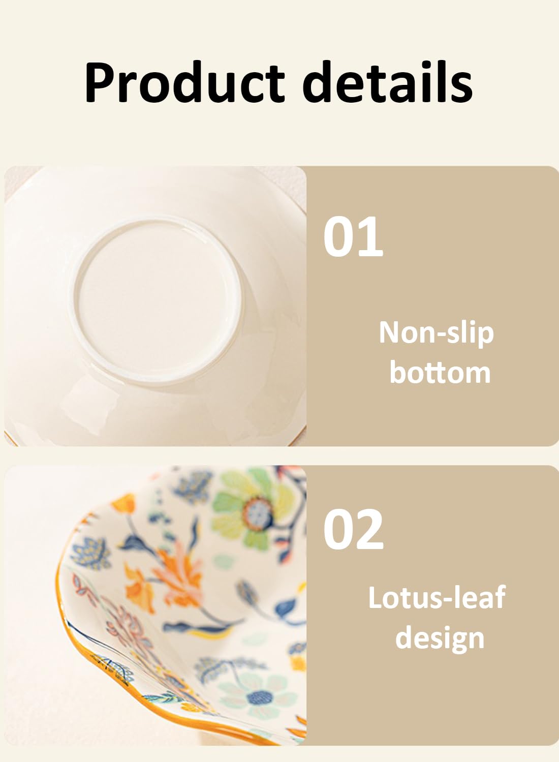 18Pcs Dinnerware Set, Gift Kit, Plates and Bowls Sets, Oven, Dishwasher and Microwave Safe, Colorful Floral