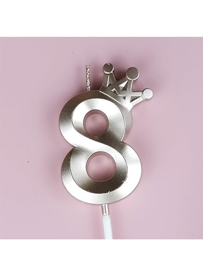 Birthday Number Candles for Cake Decoration, Glittery Cake Toppers with Cute Designs, Perfect for Kids' Parties, Anniversaries, and Celebrations-ROSE GOLD(No.8)