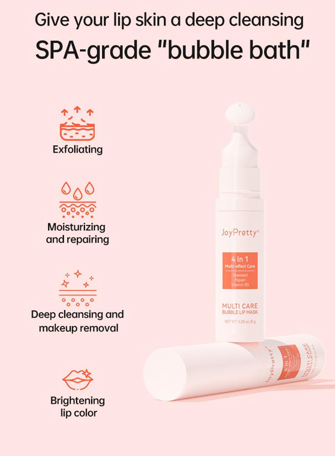 NOVO Lip Moisturizer, 4-in-1 Hydrating Lip Mask, Lip Care to Fade Lip Lines 8g