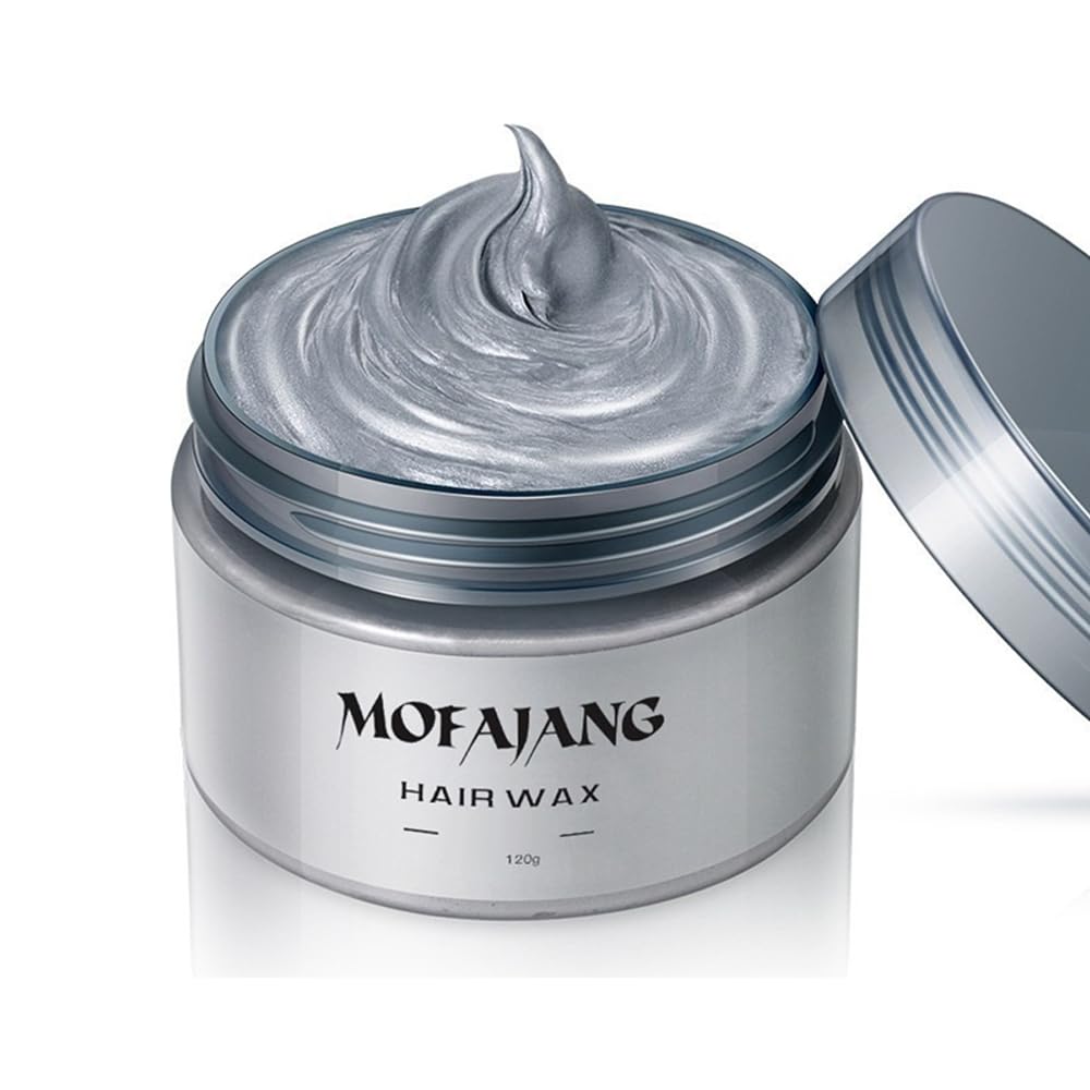 NOVO Temporary Hair Color Wax, Natural Coloring, Non-Greasy Matte Pomade for DIY Cosplay & Party, Long-Lasting Instant Dye Cream 120g- Grey