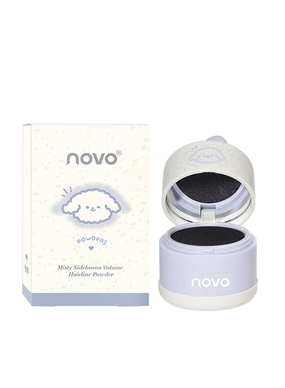 NOVO Instantly Hairline Powder, Waterproof Long Lasting Root Touch Up, Volume Hairline , Quick Cover Grey Hair Root Concealer for Women and Men Natural - Gray/Brown