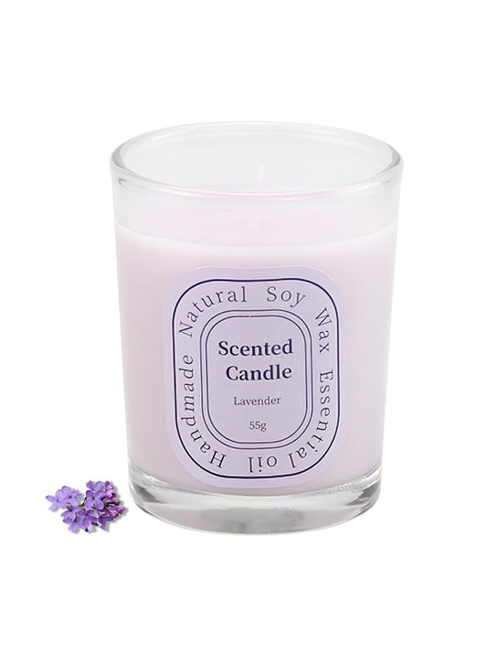 NOVO Scented Candles, Natural Soy Wax Blend Aromatherapy Candle with Pure Essential Oils 55g-Lavender