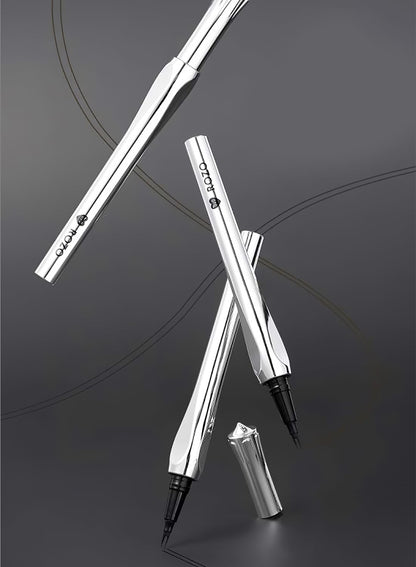 NOVO Eyebrow Pen with Micro-Fork Tip, 2 Tip Microblade Eyebrow & Waterproof Smudgeproof Long Lasting Brow Contouring Pencil, Create Natural Brows (Grey/Black)