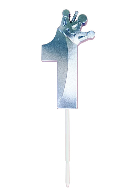 Birthday Number Candles for Cake Decoration, Glittery Cake Toppers with Cute Designs, Perfect for Kids' Parties, Anniversaries, and Celebrations-BLUE(No.1)