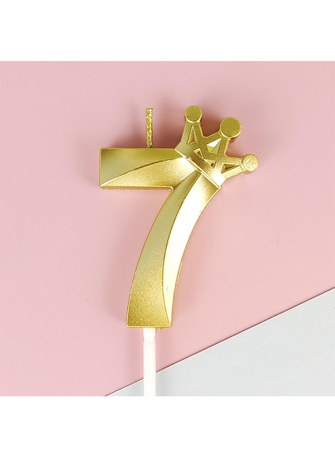 Birthday Number Candles for Cake Decoration, Glittery Cake Toppers with Cute Designs, Perfect for Kids' Parties, Anniversaries, and Celebrations-GOLD(No.7)