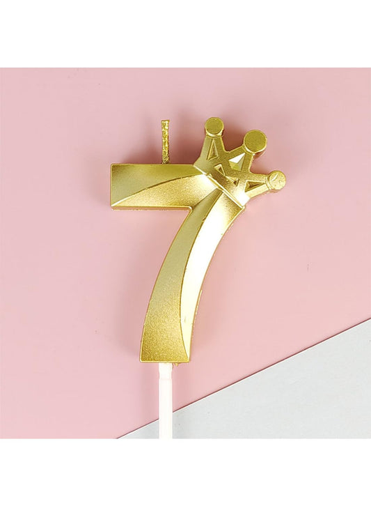 Birthday Number Candles for Cake Decoration, Glittery Cake Toppers with Cute Designs, Perfect for Kids' Parties, Anniversaries, and Celebrations-GOLD(No.7)