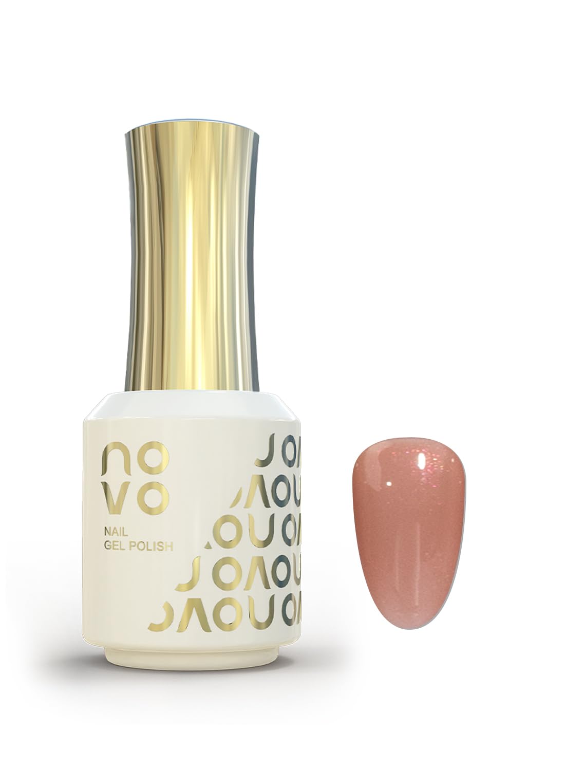 novo Rubber Base Gel, Shiny UV LED Gel Nail Polish for Women 12ml-NB63# Rose Gold