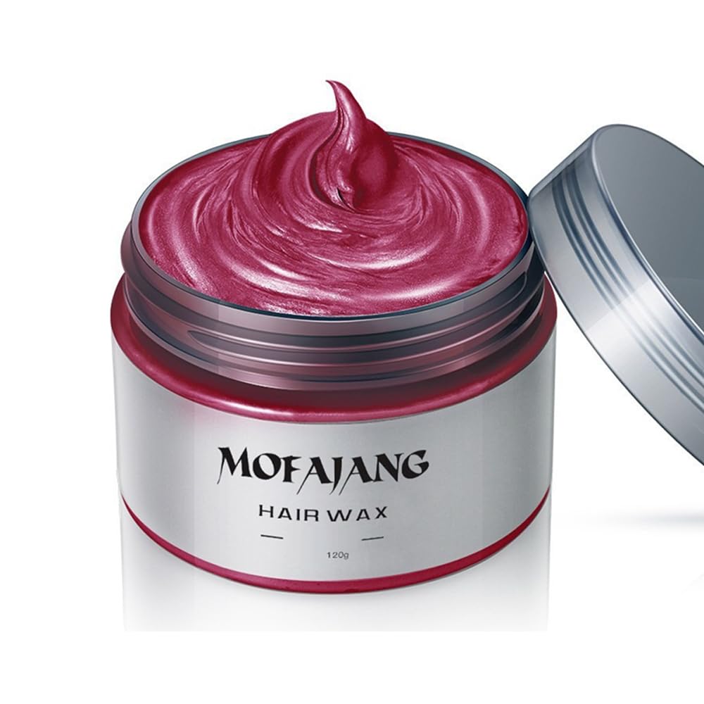 NOVO Temporary Hair Color Wax, Natural Coloring, Non-Greasy Matte Pomade for DIY Cosplay & Party, Long-Lasting Instant Dye Cream 120g- Red