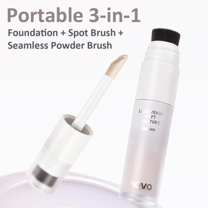 NOVO  Brightening Liquid Foundation with Double-ended Brush for Women 02 8g