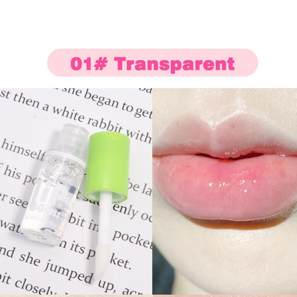 NOVO 6 Pcs Lip Gloss Set, Clear Crystal Jelly Liquid Lipstick, Soft Moisturizing Hydrating Non-Sticky Plumping Lip Oil, Lip Tint, Lip Makeup Gift for Women & Girls