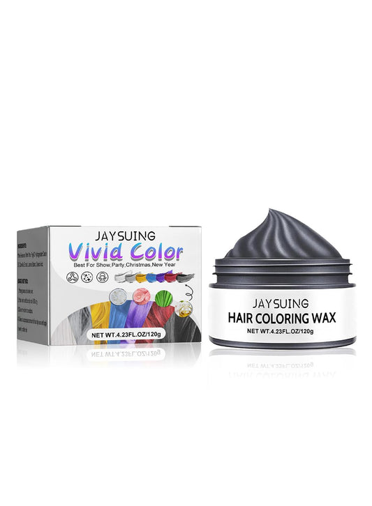 NOVO Hair Coloring Wax, Hair Color Cream, Long Lasting Easy to Apply Natural Washable Temporary Hair Dye Color Wax for Cosplay Festival School Parties and Fashion Events 120g Black