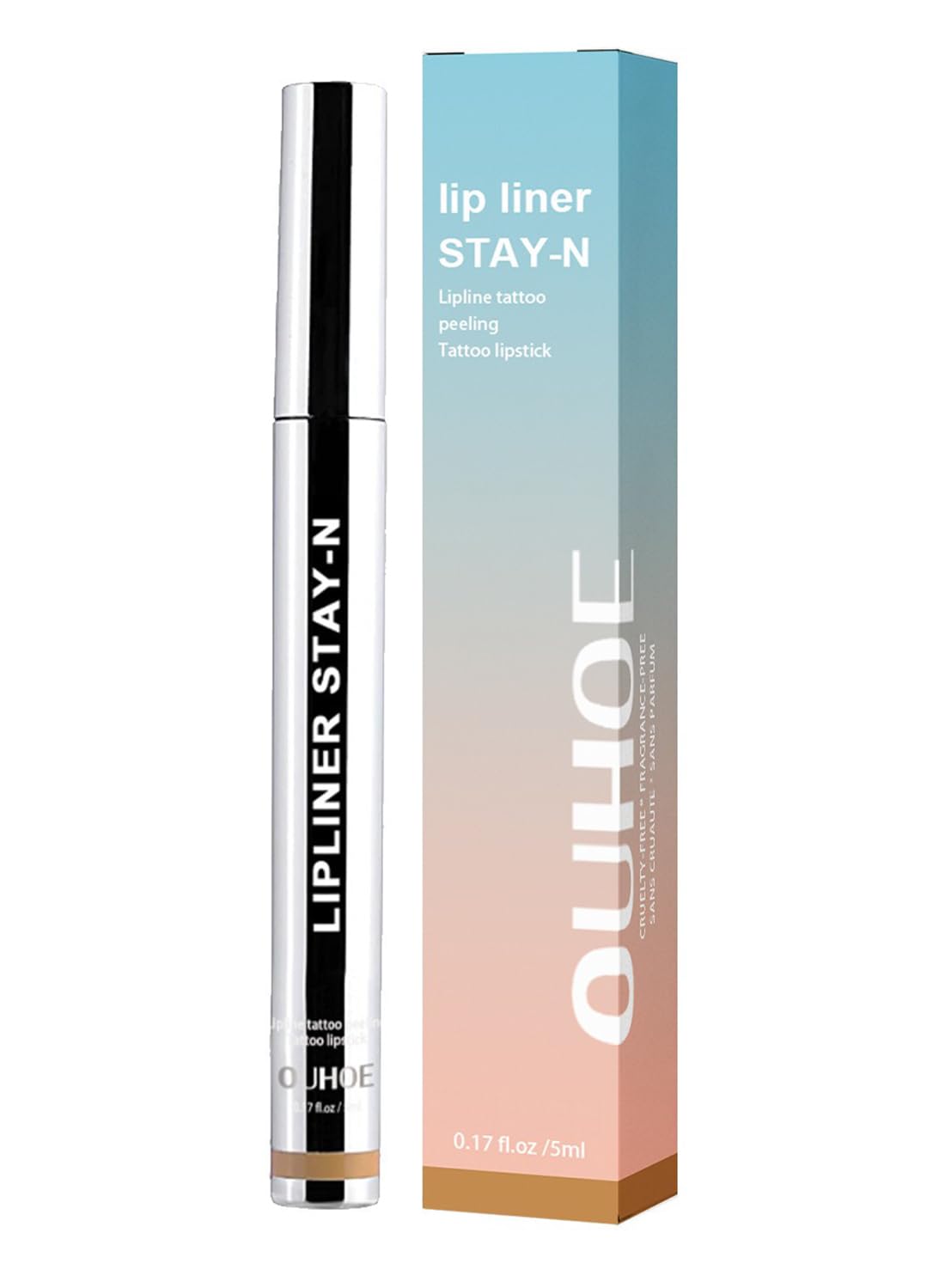 NOVO Lip Liner Stain, Long Lasting Removable Peel Off Lipline Tattoo for Women-Dark Brown