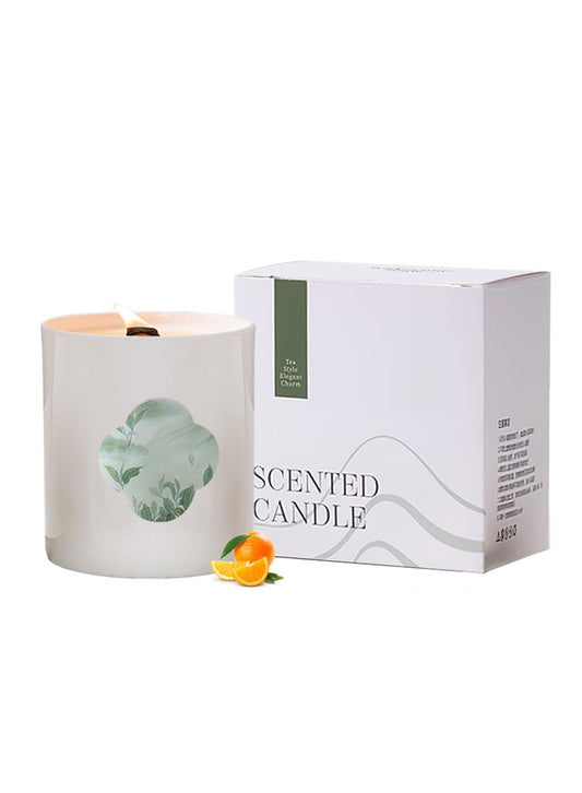 NOVO Aromatherapy Scented Oil Candle ¨C Natural & Long-Lasting Tea Aroma for Bedroon, Office & Cozy D¨¦cor 190g -Green Tea