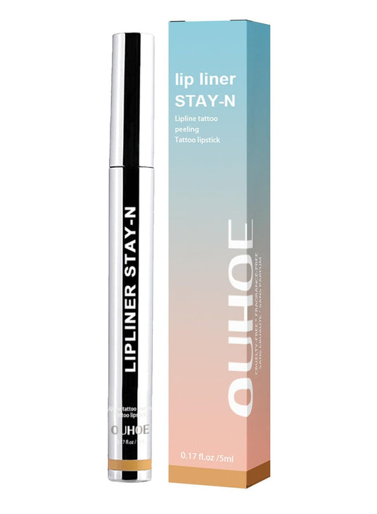 NOVO Lip Liner Stain, Long Lasting Removable Peel Off Lipline Tattoo for Women-Light Brown