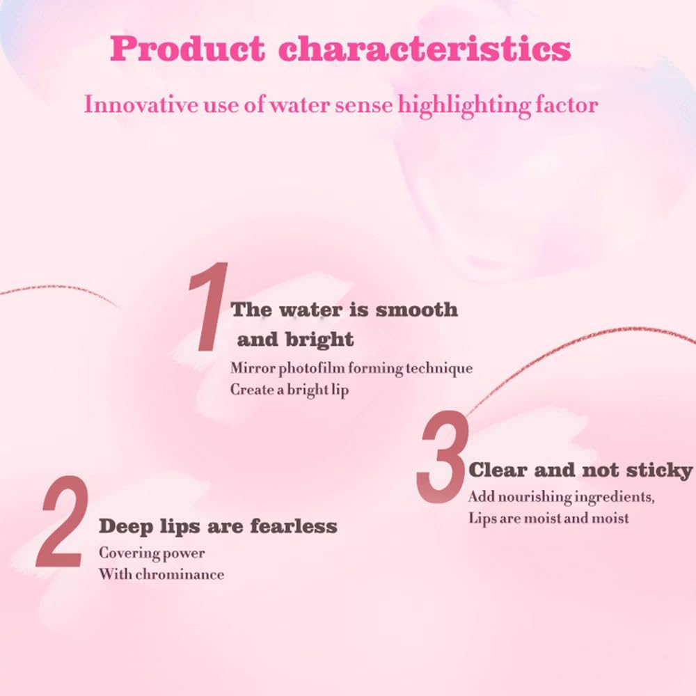 NOVO 6 Pcs Lip Gloss Set, Clear Crystal Jelly Liquid Lipstick, Soft Moisturizing Hydrating Non-Sticky Plumping Lip Oil, Lip Tint, Lip Makeup Gift for Women & Girls