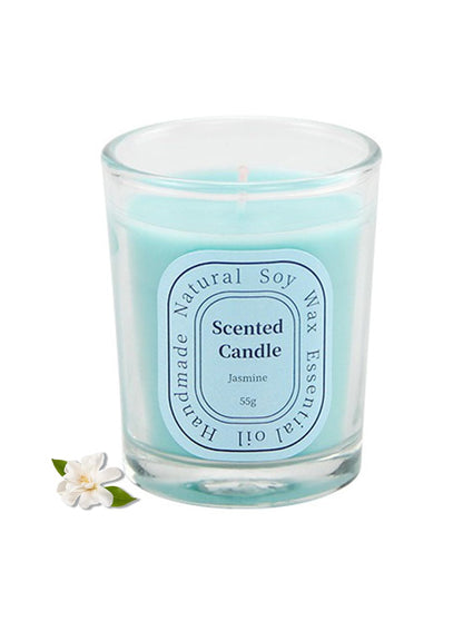 NOVO Scented Candles, Natural Soy Wax Blend Aromatherapy Candle with Pure Essential Oils 55g-Jasmine