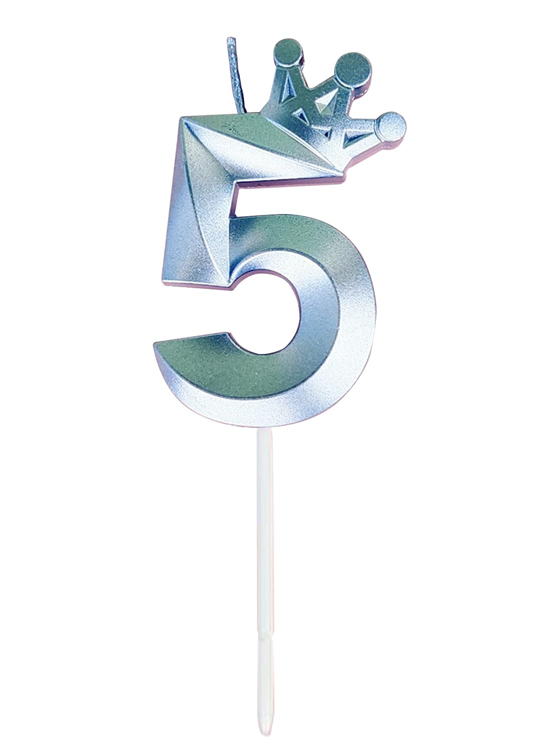 Birthday Number Candles for Cake Decoration, Glittery Cake Toppers with Cute Designs, Perfect for Kids' Parties, Anniversaries, and Celebrations-BLUE(No.5)