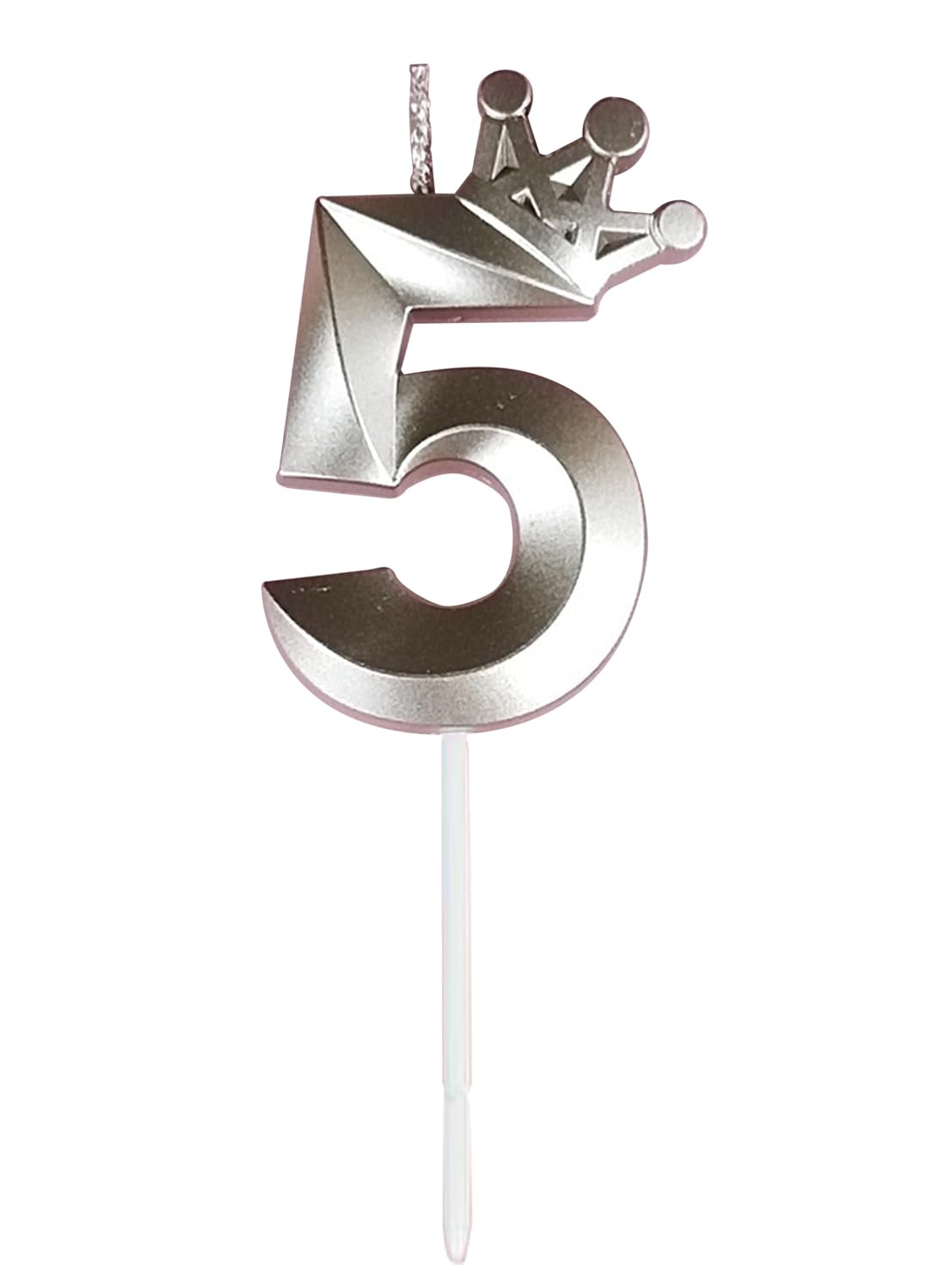 Birthday Number Candles for Cake Decoration, Glittery Cake Toppers with Cute Designs, Perfect for Kids' Parties, Anniversaries, and Celebrations-ROSE GOLD(No.5)