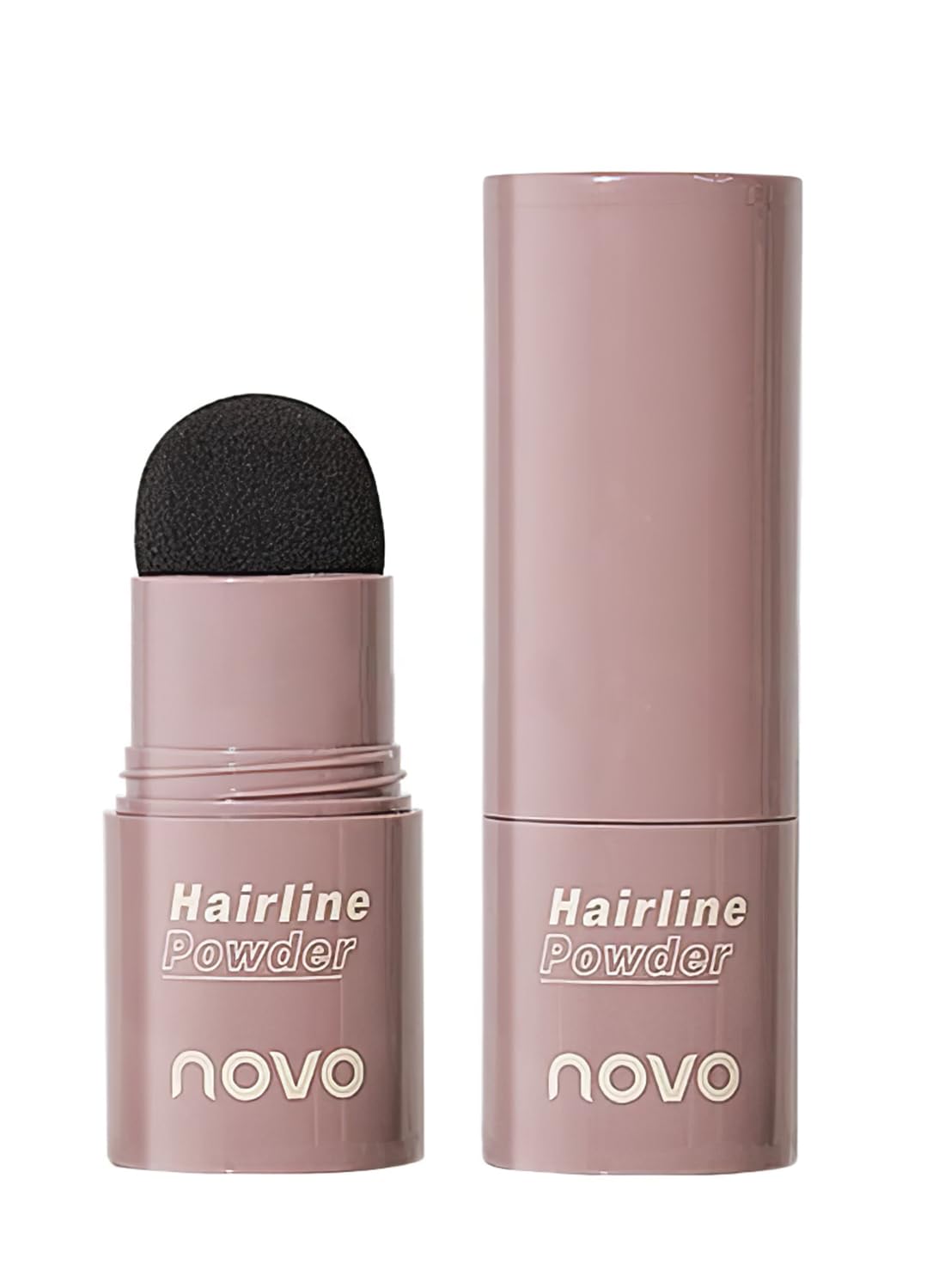 NOVO Hairline Powder with Puff Touch, Gray Hair Coverage Root Touch Up for Thinning Hair  - Dark Brown