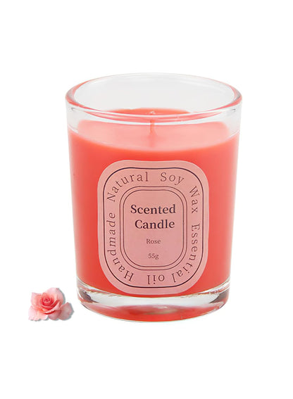 NOVO Scented Candles, Natural Soy Wax Blend Aromatherapy Candle with Pure Essential Oils 55g-Rose 20#