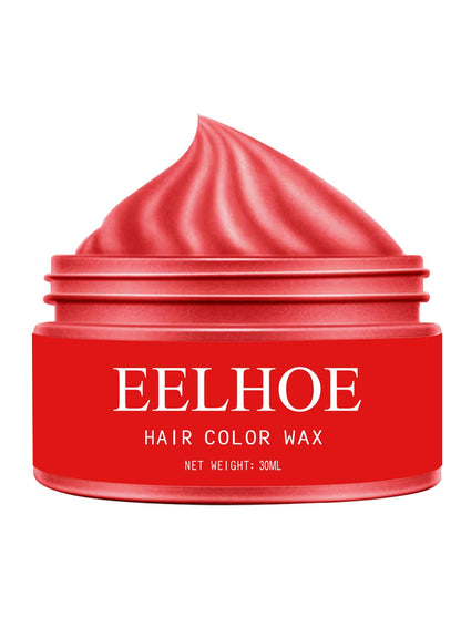 NOVO Hair Color Wax, Natural Temporary Hair Dye Styling Cream, Long Lasting Fluffy, Easy to Apply,  Washable Instant Hair Color Hairstyle DIY Wax, for Parties Cosplay & Fashion Events 30ml Red
