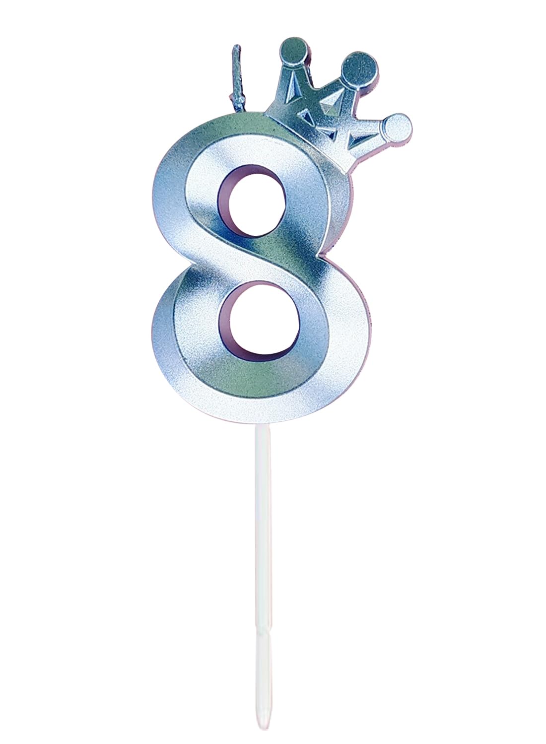 Birthday Number Candles for Cake Decoration, Glittery Cake Toppers with Cute Designs, Perfect for Kids' Parties, Anniversaries, and Celebrations-BLUE(No.8)