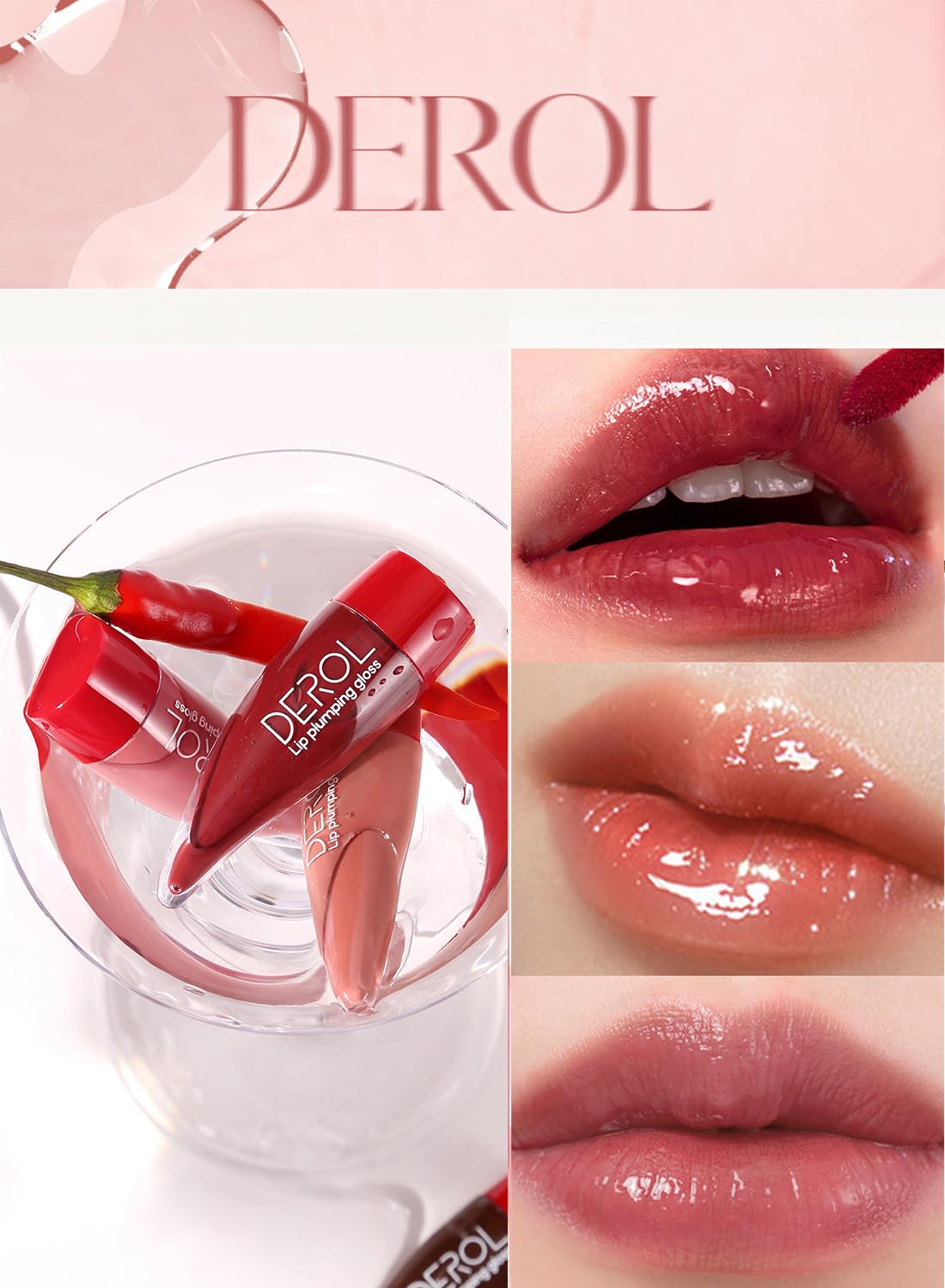 NOVO Mirror Lip Gloss, Moisturizing Long Lasting Liquid Lipstick with Essential Oil and Peppermint, Full Coverage Lightweight & High Shine Tint for Women-Red 02