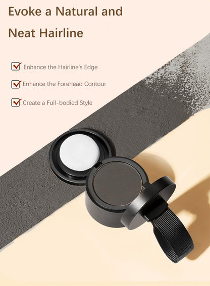 NOVO Hair Shadow Powder with Puff Touch, Instantly Natural Magical Hairline Concealer, Hair Root Dye for Thinning Hair, Beautify Forehead Curves 4G Brown