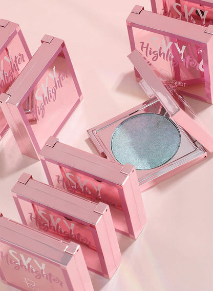 NOVO Highlighter Powder, Shimmering Glitter Long Lasting Waterproof Contour, Smooth Silk Fine Natural Illuminator for Nose Eye Face Body, Creates 3D Look 8G NO.04