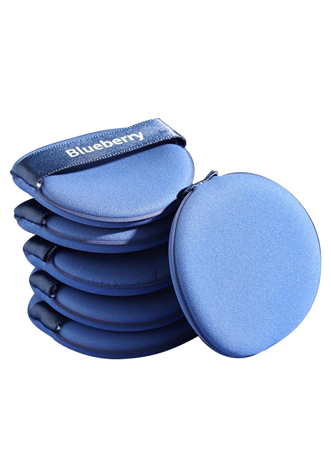 NOVO 6Pcs Round Shaped Blue Sponge Puff, Flawless Foundation Blender Makeup Puff Set for Women