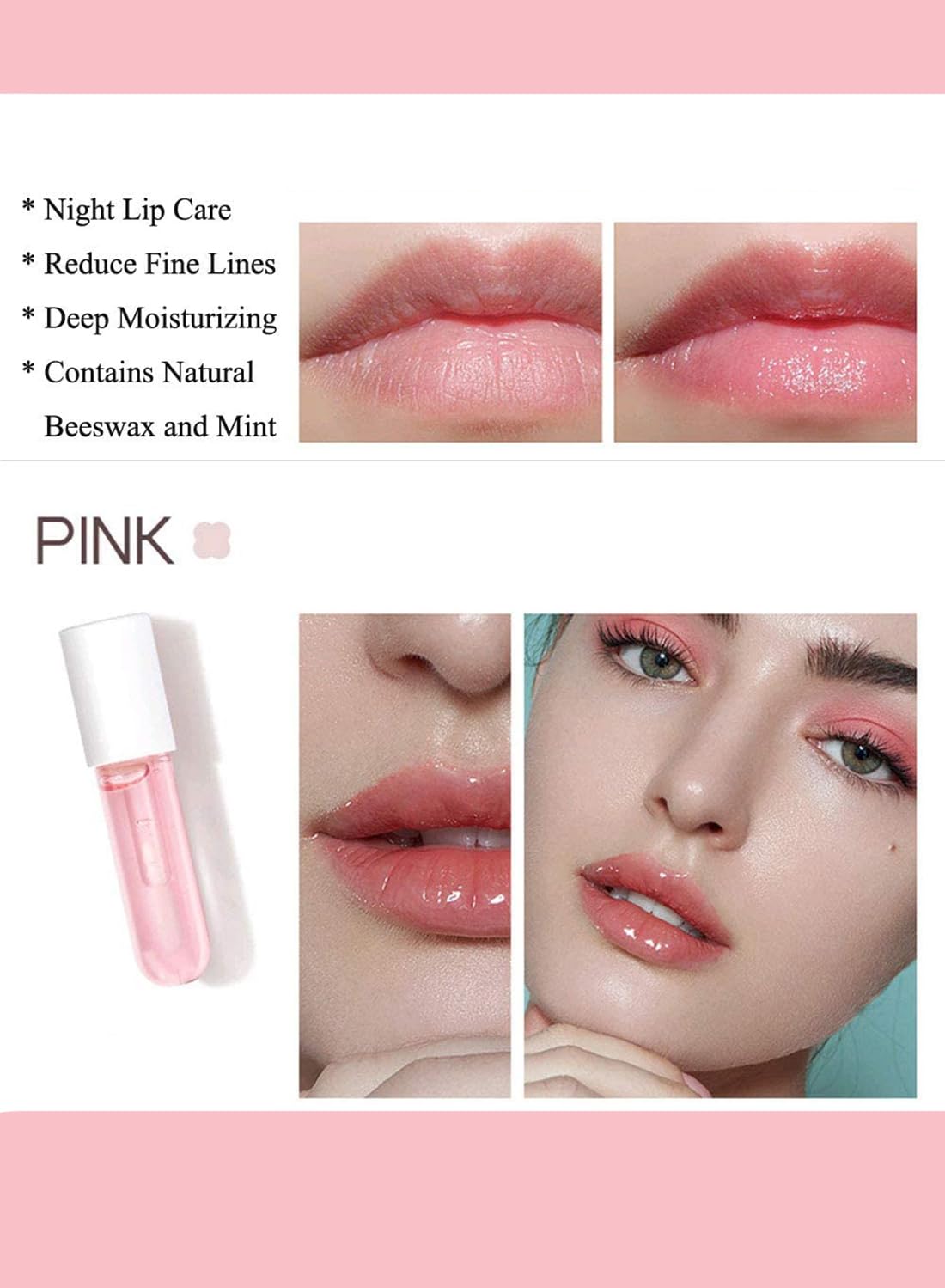 NOVO Lip Care Kit with Natural Lip Plumper and Lip Care Serum, Hydrating Moisturizing Repairing Peeling Exfoliating Lip Treatment, Lip Gloss for Fuller Lips 2Pcs