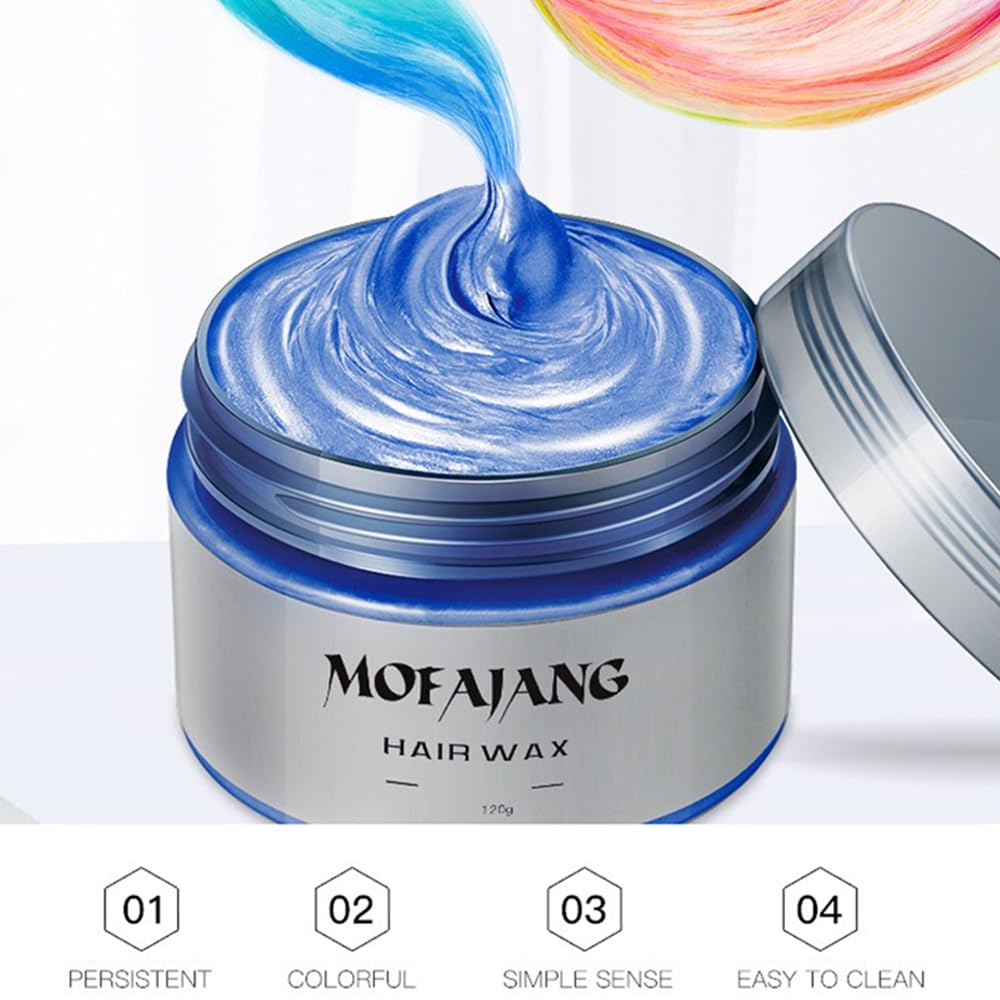 NOVO Temporary Hair Color Wax, Natural Coloring, Non-Greasy Matte Pomade for DIY Cosplay & Party, Long-Lasting Instant Dye Cream 120g- Red