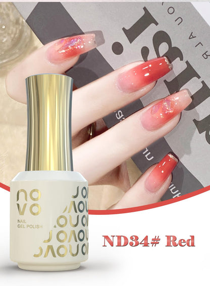 novo 5-in-1 Gel Polish, UV LED Multifunctional Builder Nail Gel 15ml-ND34# Red
