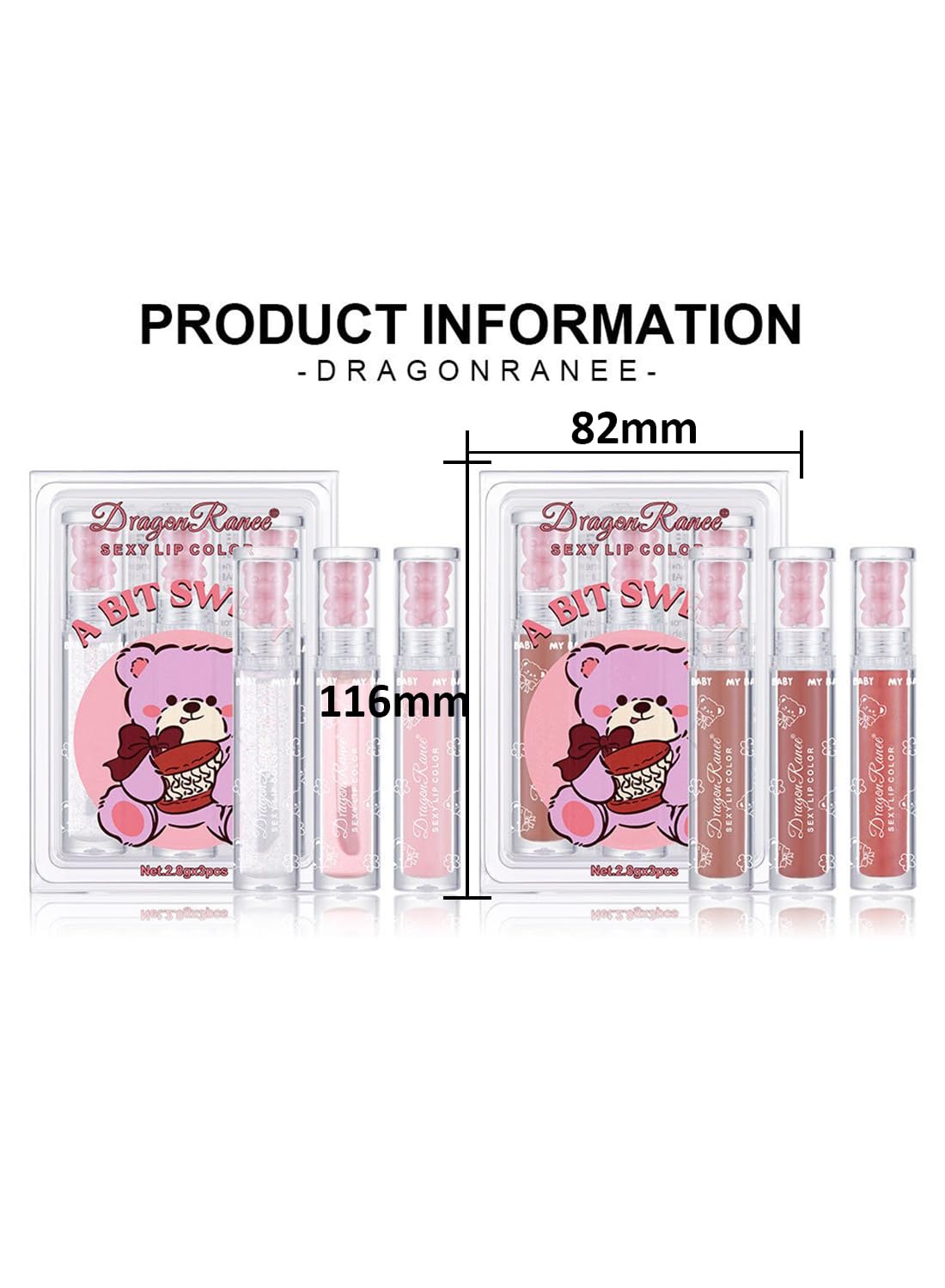 NOVO Glossy Lip Oil Set, Hydrating Transparent Lip Glow for Women, 6Pcs