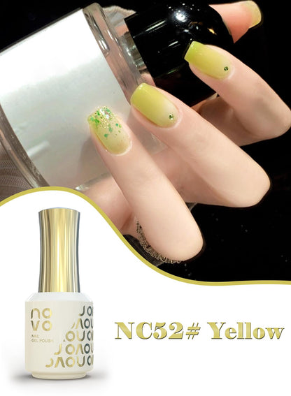 novo Jelly Gel Nail Polish, Sheer Nail Polish, UV LED Gel for DIY 12ml-NC52# Yellow