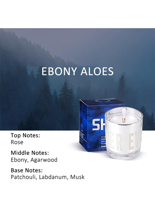 NOVO Scented Candle, 150g Natural Soy Wax Blend with Pure Essential Oils, Translucent Cup Creates Ambient Vibe for Home-Ebony Oud