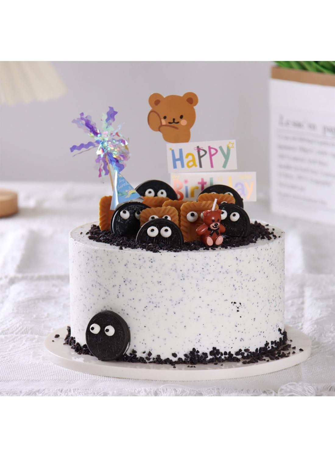 Colorful Long Thin Metallic Birthday Candles Kit£¬Glittery Cake Toppers with Cute Designs, Perfect for Kids' Parties, Anniversaries, and Celebrations-6Pcs Set Colorful